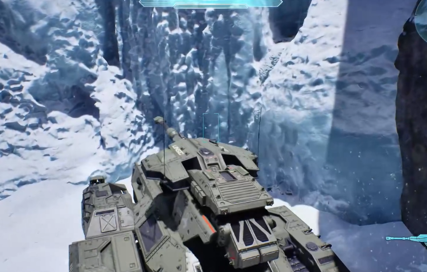 View from the Scorpion toward the notch in the ice wall