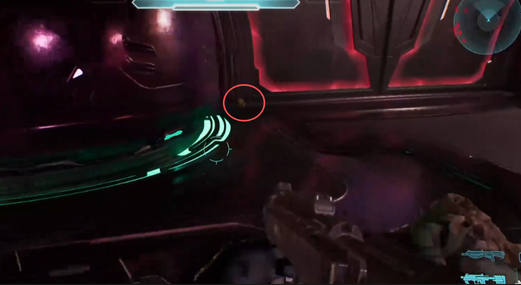 Blind skull circled in the corner beside a large locked door