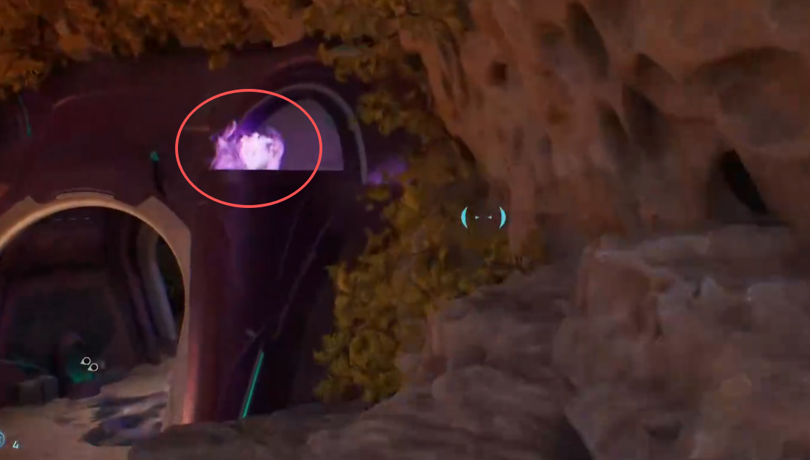 Ghost skull location inside a purple flame above the lower doorway