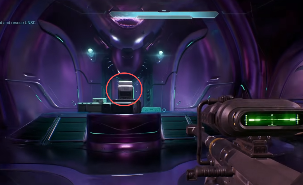 Penitent Report terminal circled on the raised platform