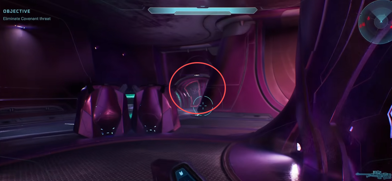 The closed Covenant door that opens during an enemy wave