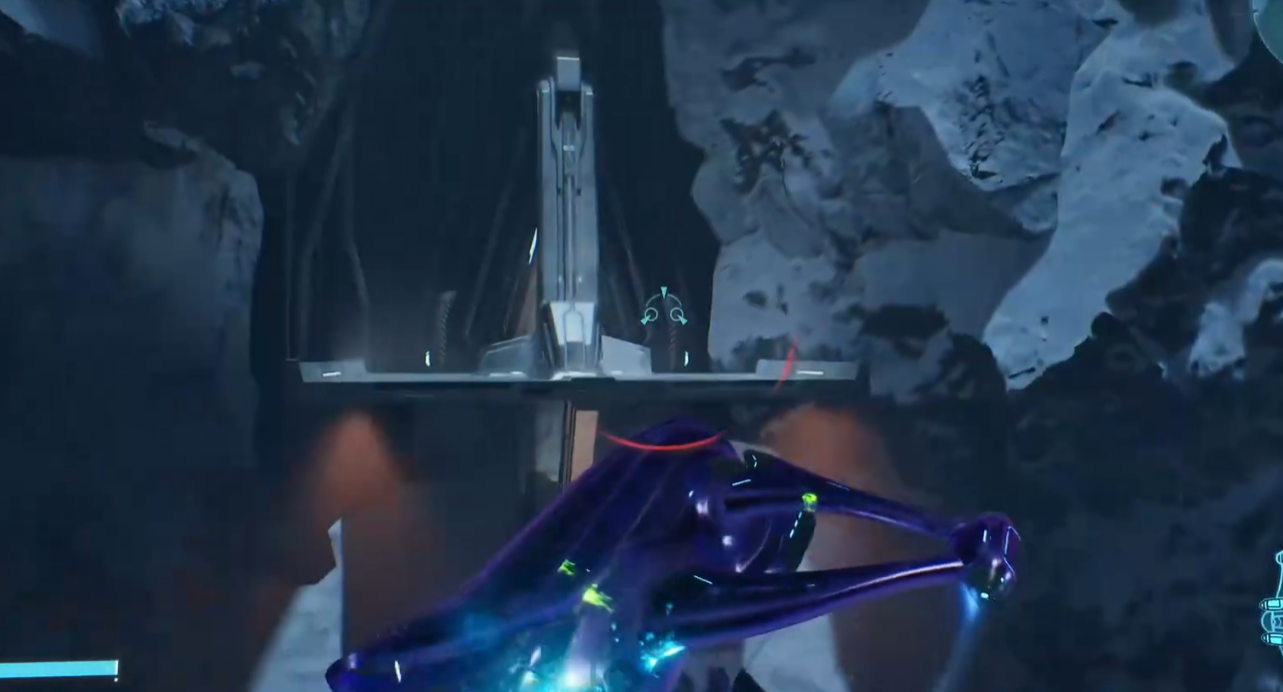 Banshee approaching the middle platform of the nearby spire